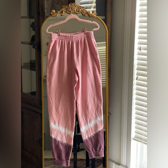 NWT PINK Victoria's Secret High Waist Tye-Dye Campus Jogger Fleece Sweatpants - Picture 3 of 9
